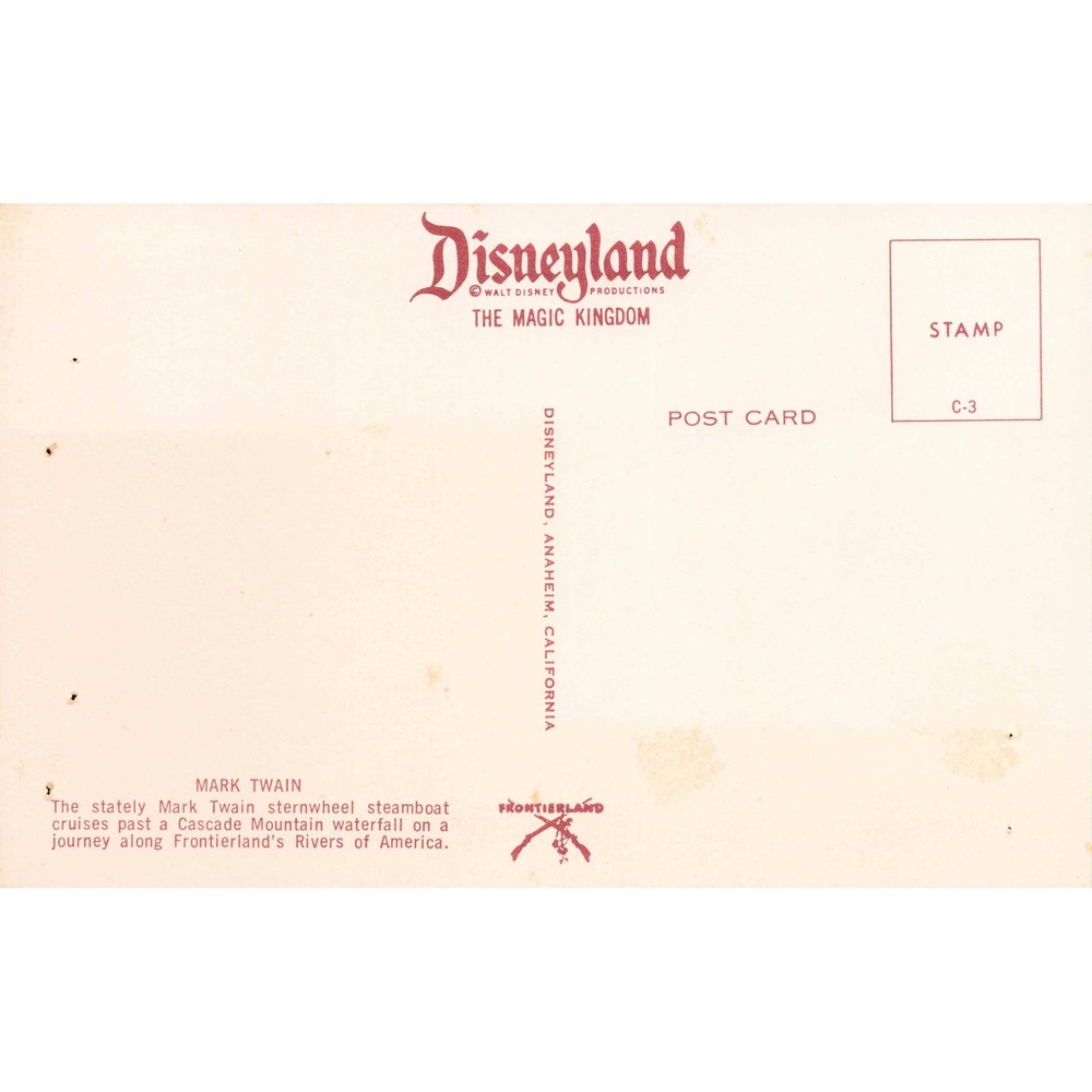 Disneyland Mark Twain Riverboat Frontierland Chrome Postcard C-3 Disneyana - Picture 2 of 2
